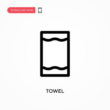 Havlu Basit vektör simgesi. Web sitesi veya mobil uygulama için modern, basit düz vektör çizimi