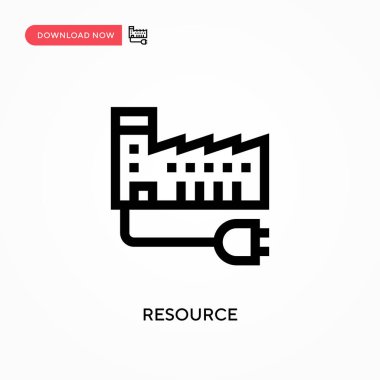 Kaynak Basit vektör simgesi. Web sitesi veya mobil uygulama için modern, basit düz vektör çizimi