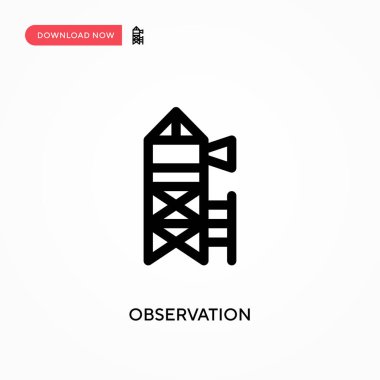Gözlem basit vektör simgesi. Web sitesi veya mobil uygulama için modern, basit düz vektör çizimi
