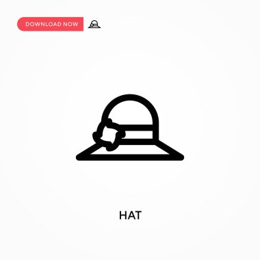 Şapka Basit vektör simgesi. Web sitesi veya mobil uygulama için modern, basit düz vektör çizimi