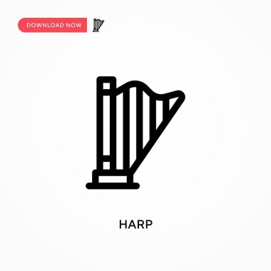 Harp Basit vektör simgesi. Web sitesi veya mobil uygulama için modern, basit düz vektör çizimi
