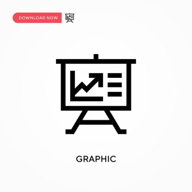 Grafik basit vektör simgesi. Web sitesi veya mobil uygulama için modern, basit düz vektör çizimi