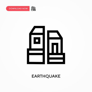Deprem basit vektör simgesi. Web sitesi veya mobil uygulama için modern, basit düz vektör çizimi