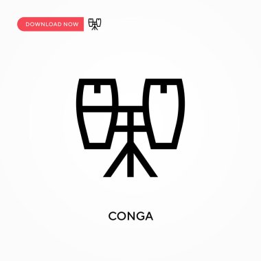 Conga Basit vektör simgesi. Web sitesi veya mobil uygulama için modern, basit düz vektör çizimi