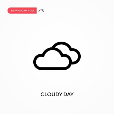 Bulutlu gün basit vektör simgesi. Web sitesi veya mobil uygulama için modern, basit düz vektör çizimi