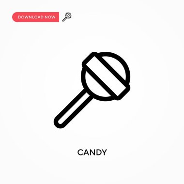 Basit Candy vektör simgesi. Web sitesi veya mobil uygulama için modern, basit düz vektör çizimi