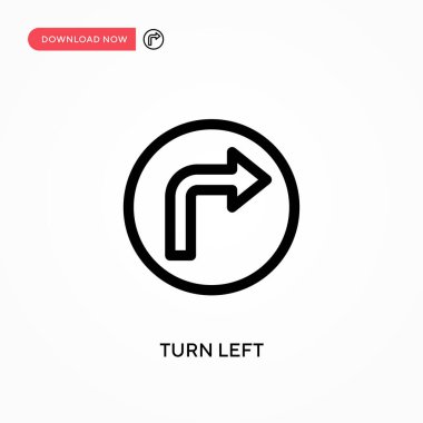 Sola dön Basit vektör simgesi. Web sitesi veya mobil uygulama için modern, basit düz vektör çizimi