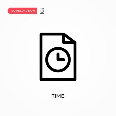 Zaman Basit vektör simgesi. Web sitesi veya mobil uygulama için modern, basit düz vektör çizimi