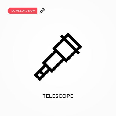 Teleskop basit vektör simgesi. Web sitesi veya mobil uygulama için modern, basit düz vektör çizimi