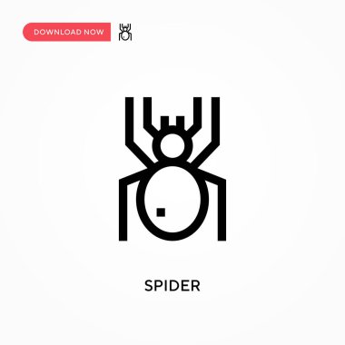 Spider Simple vektör simgesi. Web sitesi veya mobil uygulama için modern, basit düz vektör çizimi