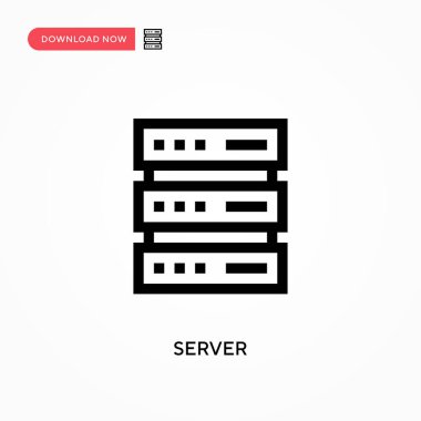 Sunucu Basit vektör simgesi. Web sitesi veya mobil uygulama için modern, basit düz vektör çizimi