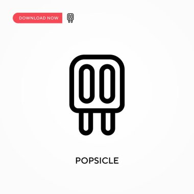 Popsicle Basit vektör simgesi. Web sitesi veya mobil uygulama için modern, basit düz vektör çizimi
