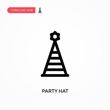 Parti şapkası Basit vektör simgesi. Web sitesi veya mobil uygulama için modern, basit düz vektör çizimi