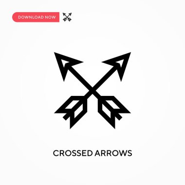 Çapraz oklar basit vektör simgesi. Web sitesi veya mobil uygulama için modern, basit düz vektör çizimi