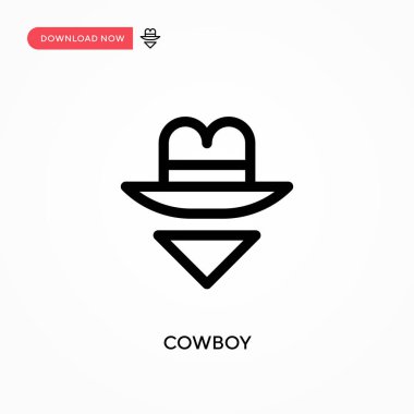 Kovboy Basit vektör simgesi. Web sitesi veya mobil uygulama için modern, basit düz vektör çizimi