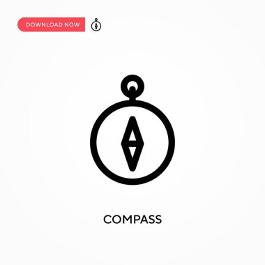 Basit vektör simgesini pusula. Web sitesi veya mobil uygulama için modern, basit düz vektör çizimi