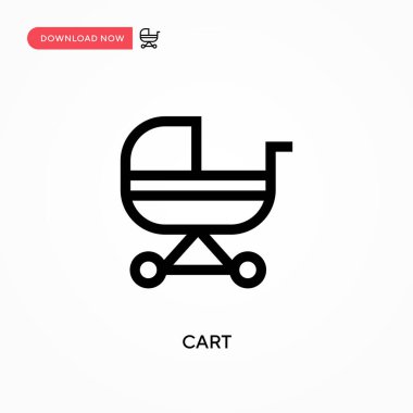 Basit Cart vektör simgesi. Web sitesi veya mobil uygulama için modern, basit düz vektör çizimi