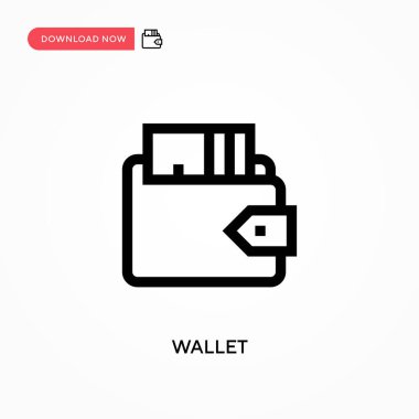 Cüzdan Basit vektör simgesi. Web sitesi veya mobil uygulama için modern, basit düz vektör çizimi
