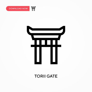 Torii kapısı basit vektör simgesi. Web sitesi veya mobil uygulama için modern, basit düz vektör çizimi