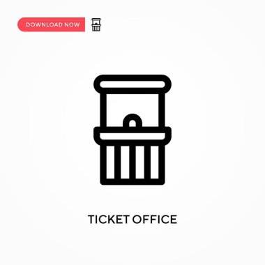 Bilet ofisi basit vektör simgesi. Web sitesi veya mobil uygulama için modern, basit düz vektör çizimi