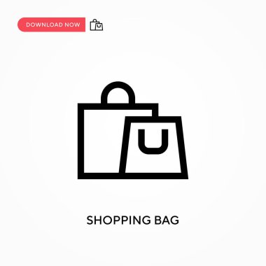Alışveriş çantası Basit vektör simgesi. Web sitesi veya mobil uygulama için modern, basit düz vektör çizimi