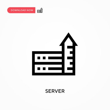 Sunucu Basit vektör simgesi. Web sitesi veya mobil uygulama için modern, basit düz vektör çizimi