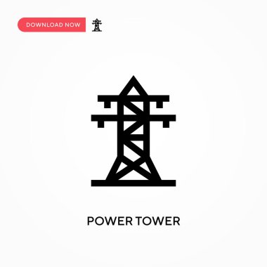 Güç kulesi basit vektör simgesi. Web sitesi veya mobil uygulama için modern, basit düz vektör çizimi