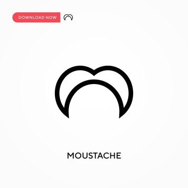Bıyık Basit vektör simgesi. Web sitesi veya mobil uygulama için modern, basit düz vektör çizimi