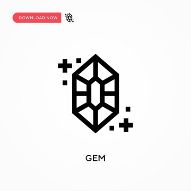 Basit Gem vektör simgesi. Web sitesi veya mobil uygulama için modern, basit düz vektör çizimi