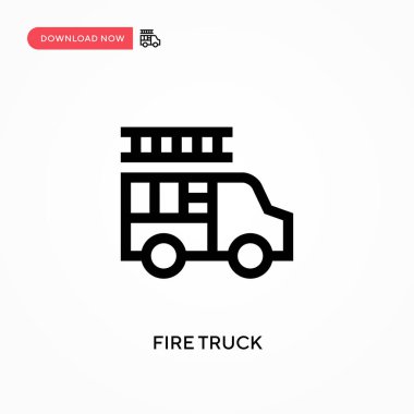 İtfaiye aracı basit vektör simgesi. Web sitesi veya mobil uygulama için modern, basit düz vektör çizimi