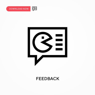 Geri besleme Basit vektör simgesi. Web sitesi veya mobil uygulama için modern, basit düz vektör çizimi