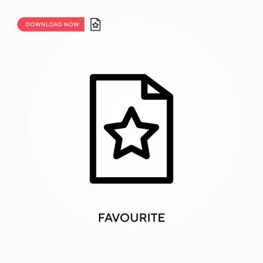 Favori Basit vektör simgesi. Web sitesi veya mobil uygulama için modern, basit düz vektör çizimi