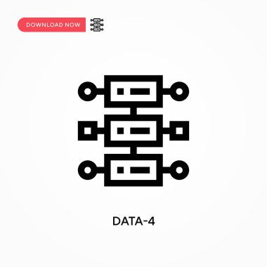 Data-4 Basit vektör simgesi. Web sitesi veya mobil uygulama için modern, basit düz vektör çizimi