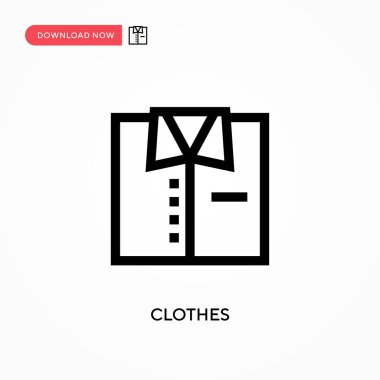 Giysiler basit vektör simgesi. Web sitesi veya mobil uygulama için modern, basit düz vektör çizimi
