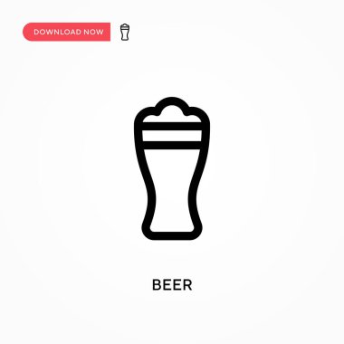 Bira basit vektör simgesi. Web sitesi veya mobil uygulama için modern, basit düz vektör çizimi