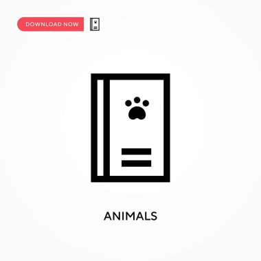 Hayvanlar basit vektör simgesi. Web sitesi veya mobil uygulama için modern, basit düz vektör çizimi