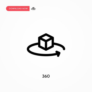 360 basit vektör simgesi. Web sitesi veya mobil uygulama için modern, basit düz vektör çizimi