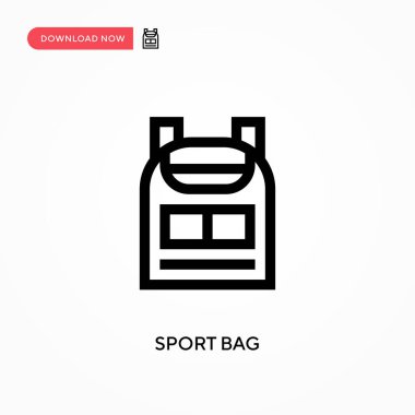 Spor çantası Basit vektör simgesi. Web sitesi veya mobil uygulama için modern, basit düz vektör çizimi