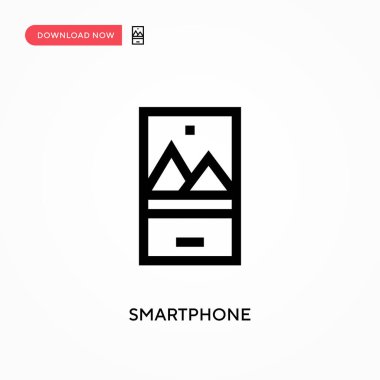 Akıllı telefon basit vektör simgesi. Web sitesi veya mobil uygulama için modern, basit düz vektör çizimi