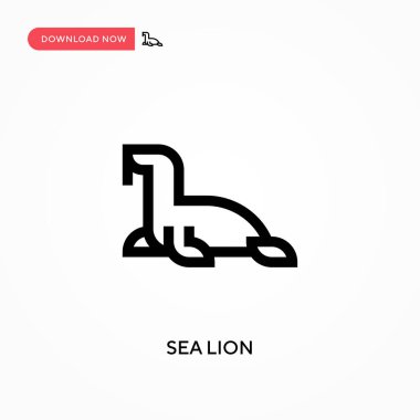 Deniz aslanı basit vektör simgesi. Web sitesi veya mobil uygulama için modern, basit düz vektör çizimi