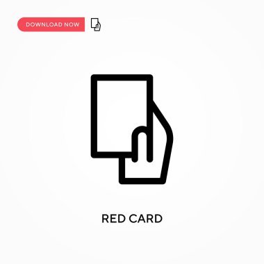 Kırmızı kart basit vektör simgesi. Web sitesi veya mobil uygulama için modern, basit düz vektör çizimi