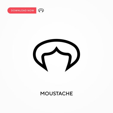 Bıyık Basit vektör simgesi. Web sitesi veya mobil uygulama için modern, basit düz vektör çizimi