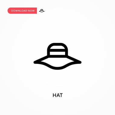 Şapka Basit vektör simgesi. Web sitesi veya mobil uygulama için modern, basit düz vektör çizimi