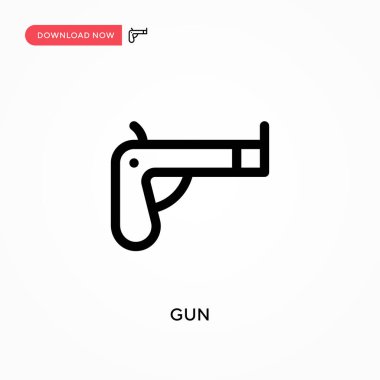 Silah basit vektör simgesi. Web sitesi veya mobil uygulama için modern, basit düz vektör çizimi