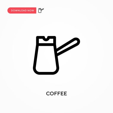 Basit kahve vektör simgesi. Web sitesi veya mobil uygulama için modern, basit düz vektör çizimi