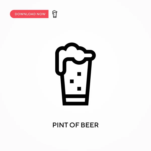 Pint Beer Einfaches Vektorsymbol Moderne Einfache Flache Vektordarstellung Für Website — Stockvektor