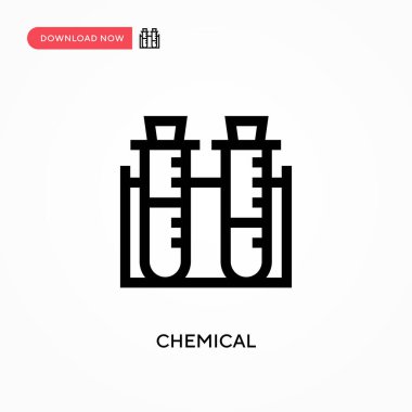 Kimyasal Basit vektör simgesi. Web sitesi veya mobil uygulama için modern, basit düz vektör çizimi