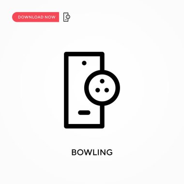 Bowling basit vektör simgesi. Web sitesi veya mobil uygulama için modern, basit düz vektör çizimi