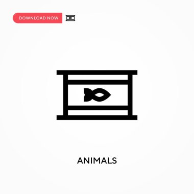 Hayvanlar basit vektör simgesi. Web sitesi veya mobil uygulama için modern, basit düz vektör çizimi