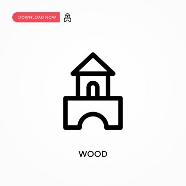 Wood Simple vektör simgesi. Web sitesi veya mobil uygulama için modern, basit düz vektör çizimi